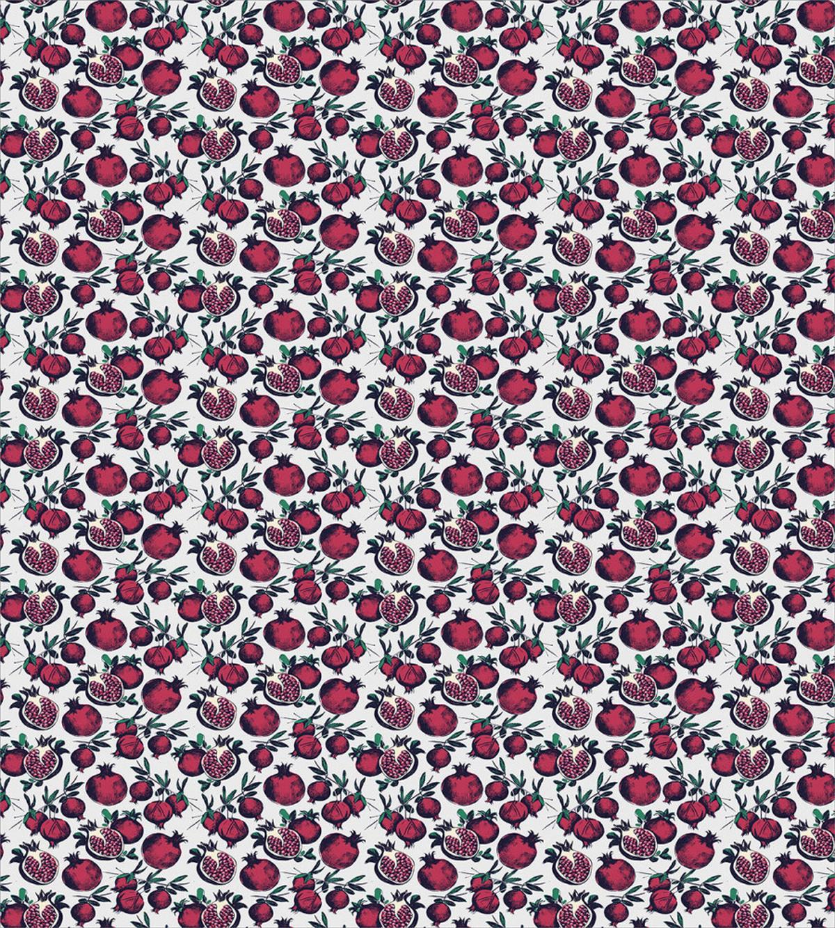 Cut and Whole Pomegranates — Pattern
