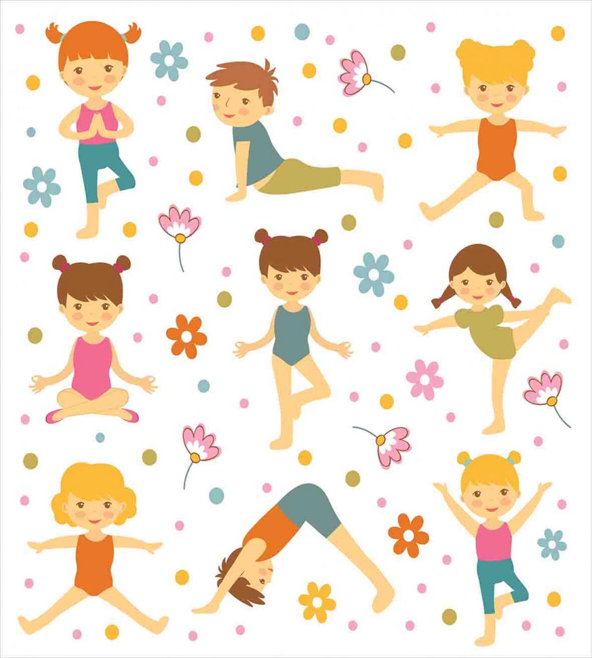 Cartoon Exercising Kids — Pattern