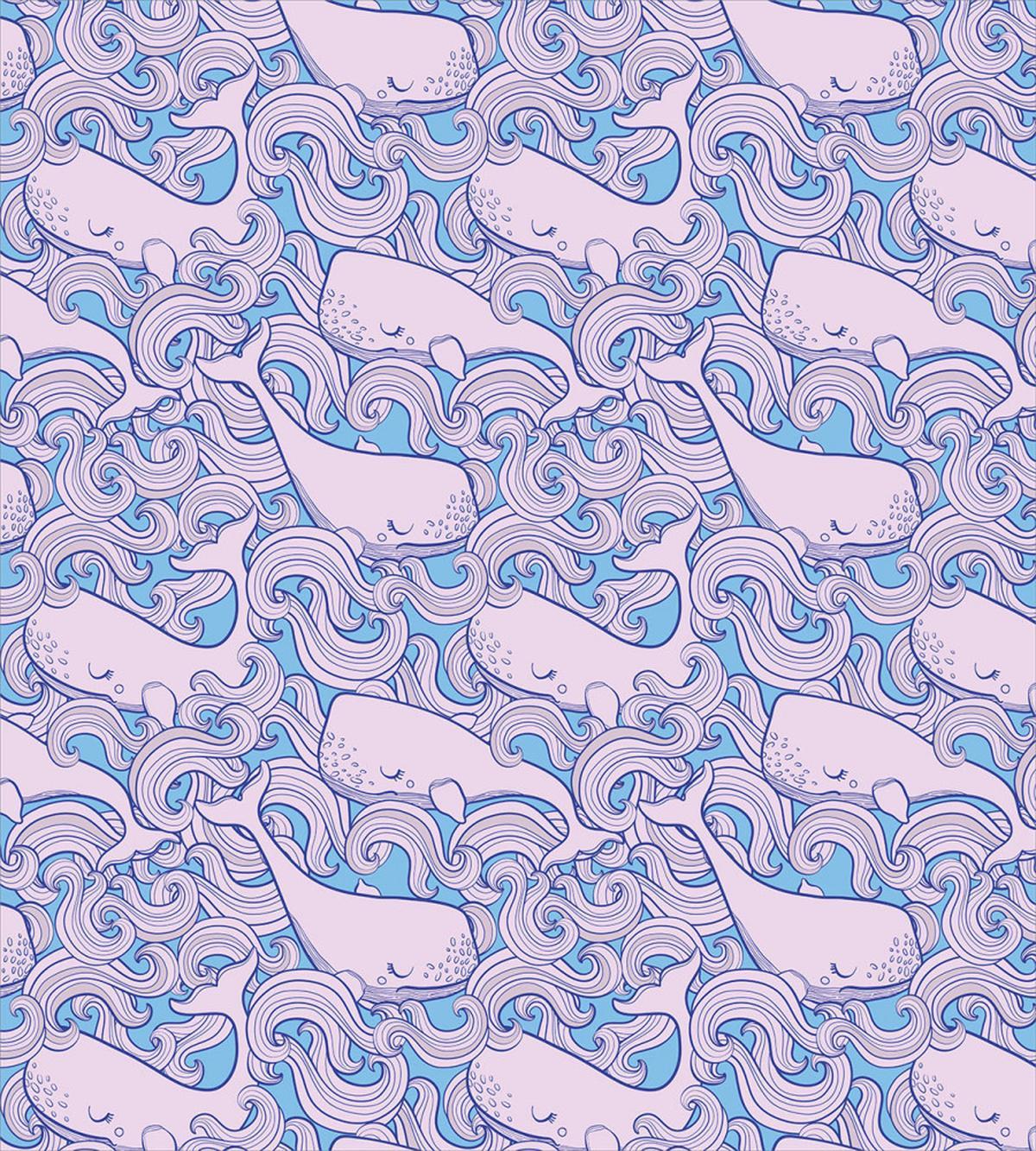 Wavy Motifs and Happy Fish — Pattern