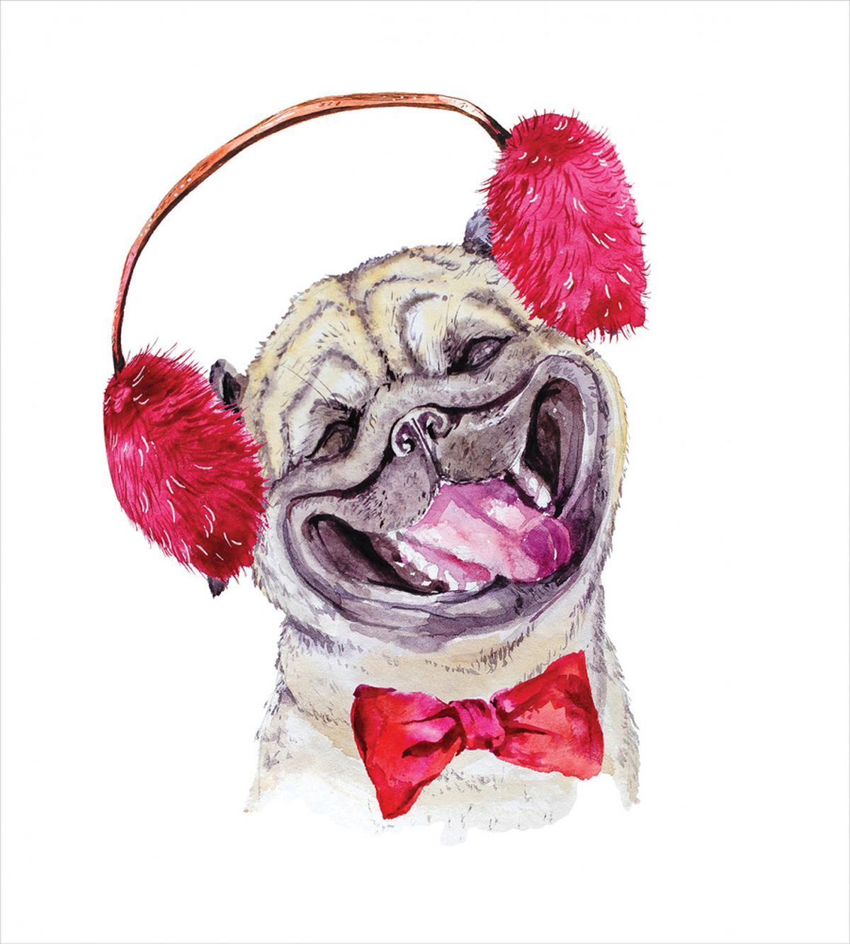 Watercolor Drawing of a Dog — Pattern