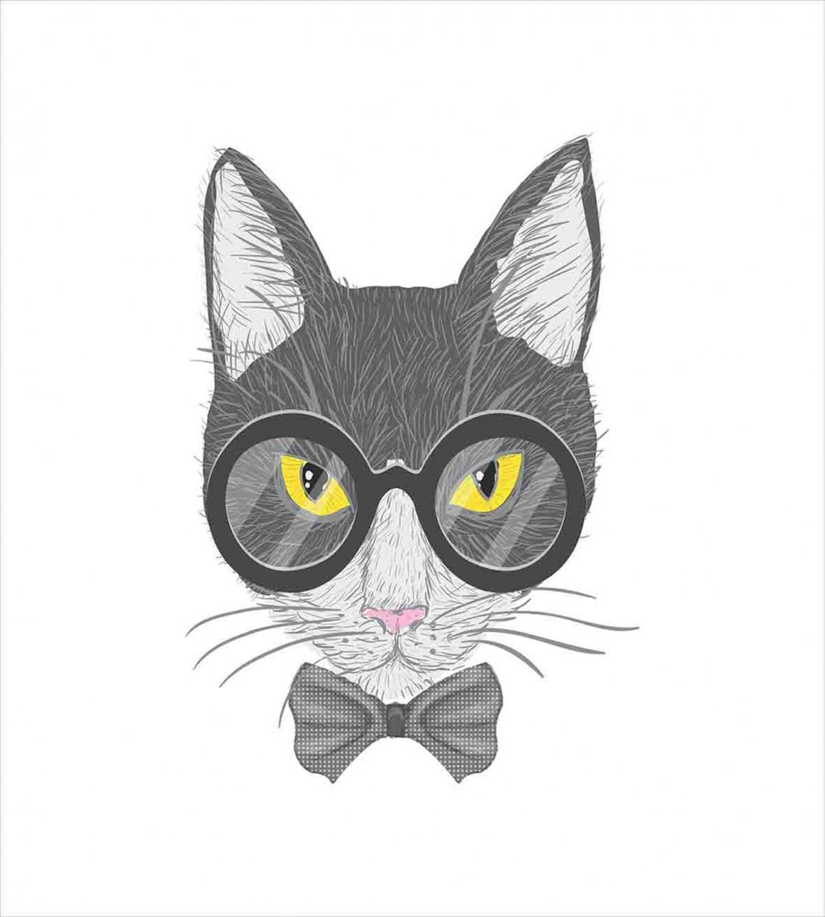 Greyscale Cat with Bowtie — Pattern