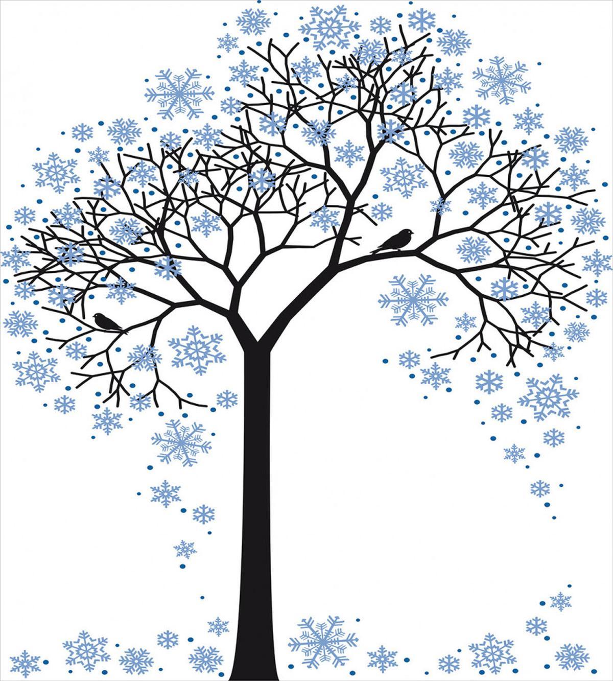 Tree with Snowflakes — Pattern