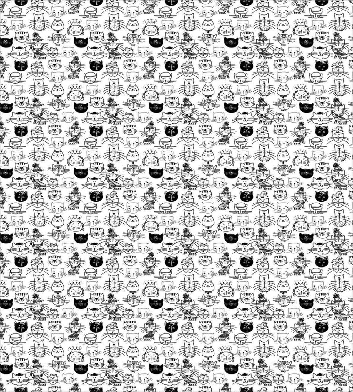 Comic Doodle Cats Hipster — Pattern