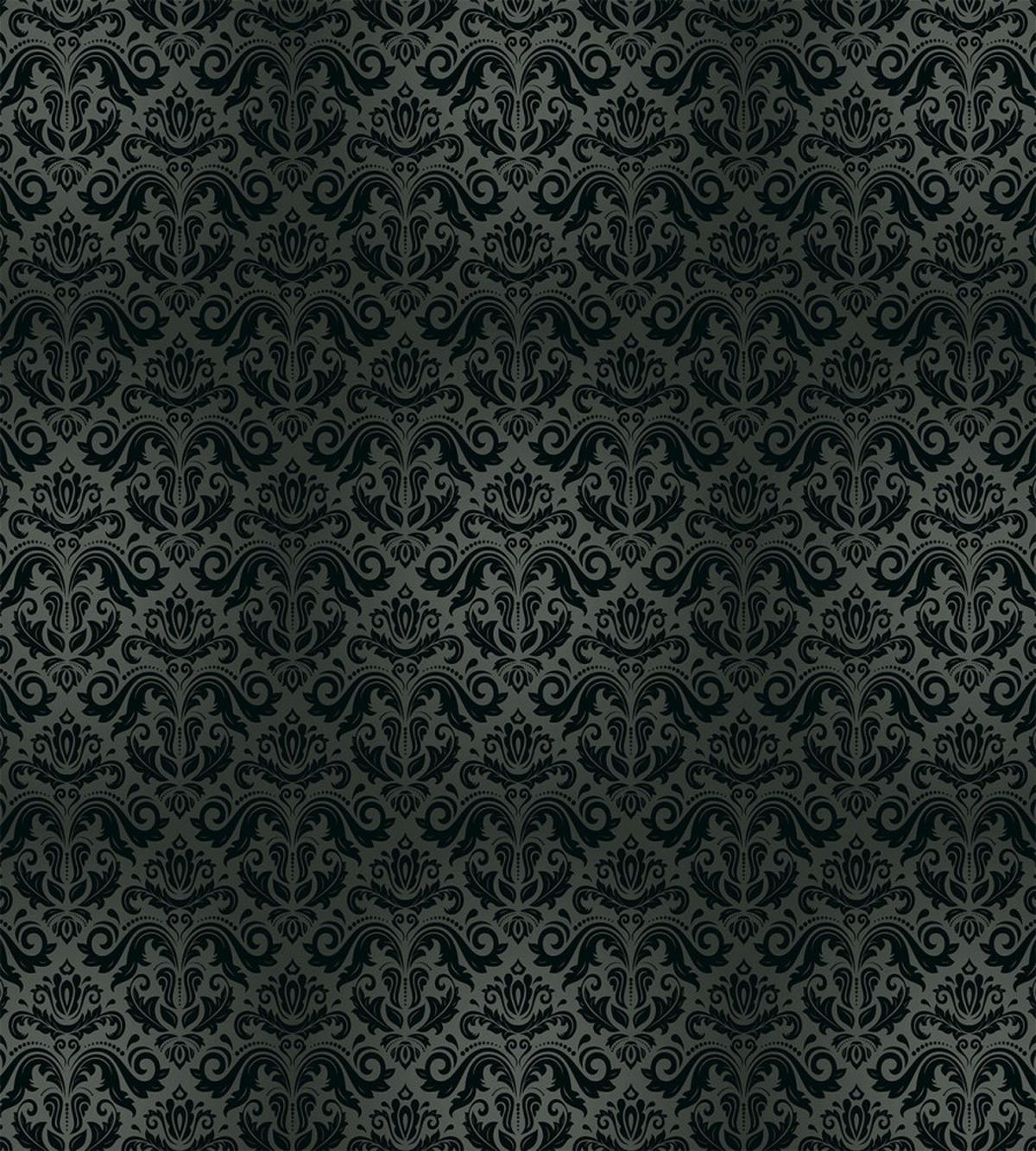 Black Damask Floral — Pattern