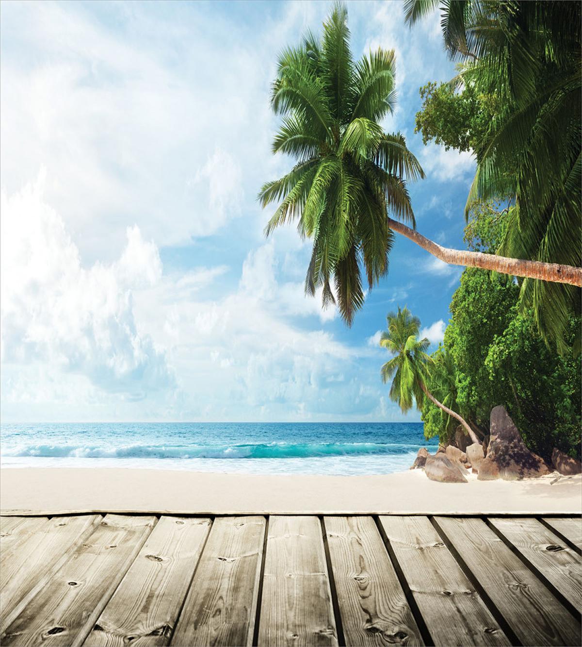 Sandy Tropic Ocean Beach Pier — Pattern
