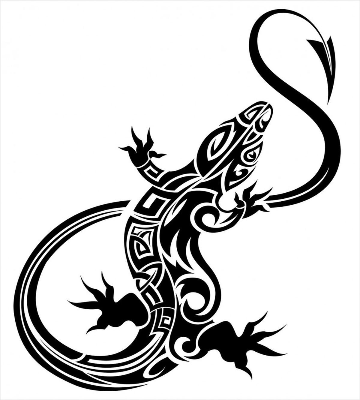 Lizard Silhouette Design — Pattern