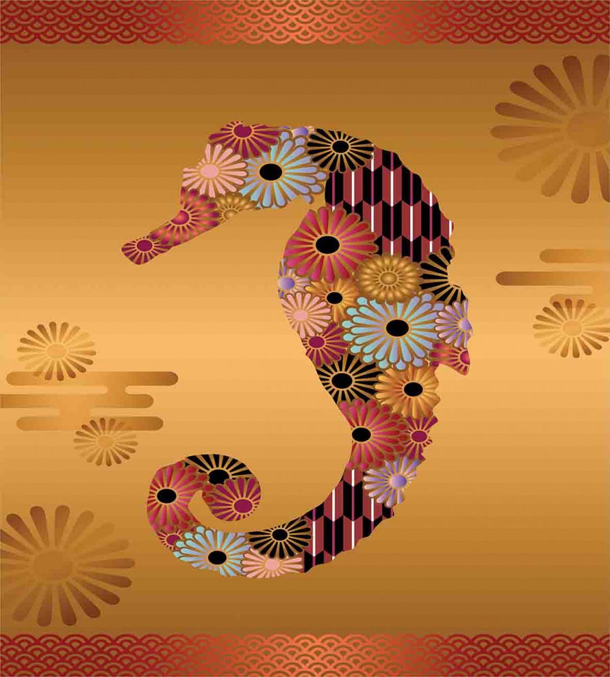 Seahorse Ornate Floral — Pattern