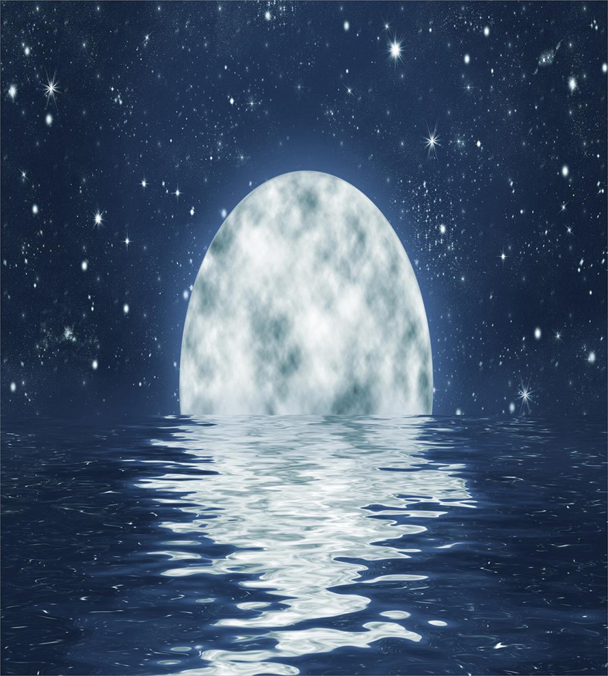 Moon Setting over Sea — Pattern