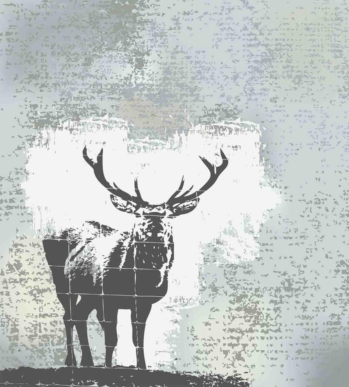 Stag Silhouette Grunge — Pattern