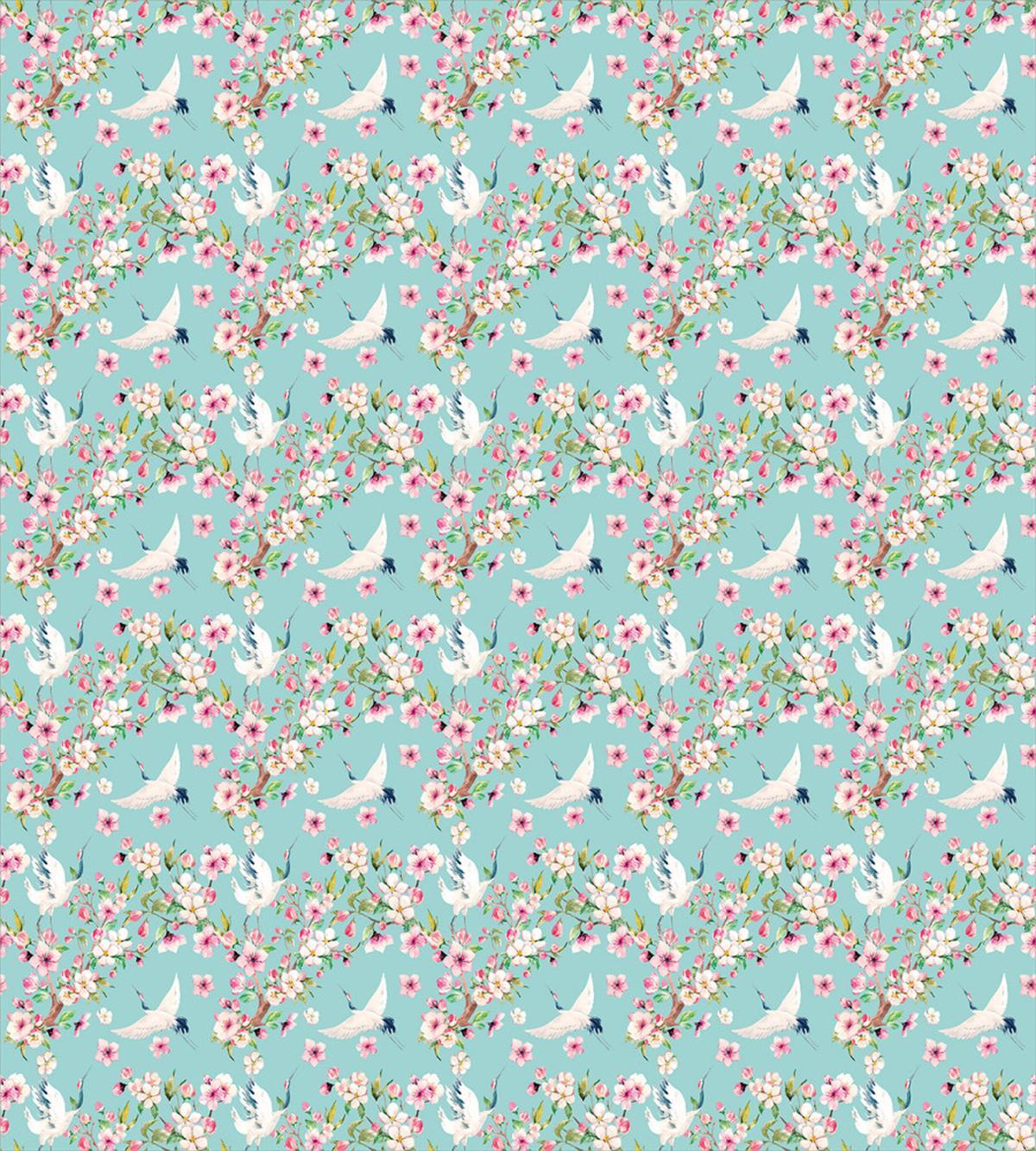 Watercolor Flying Crane — Pattern