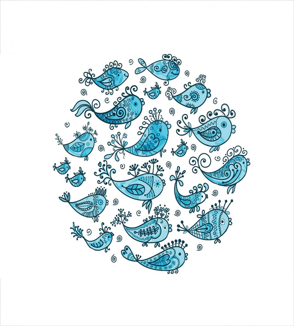 School of Fish Sketch Art — Pattern