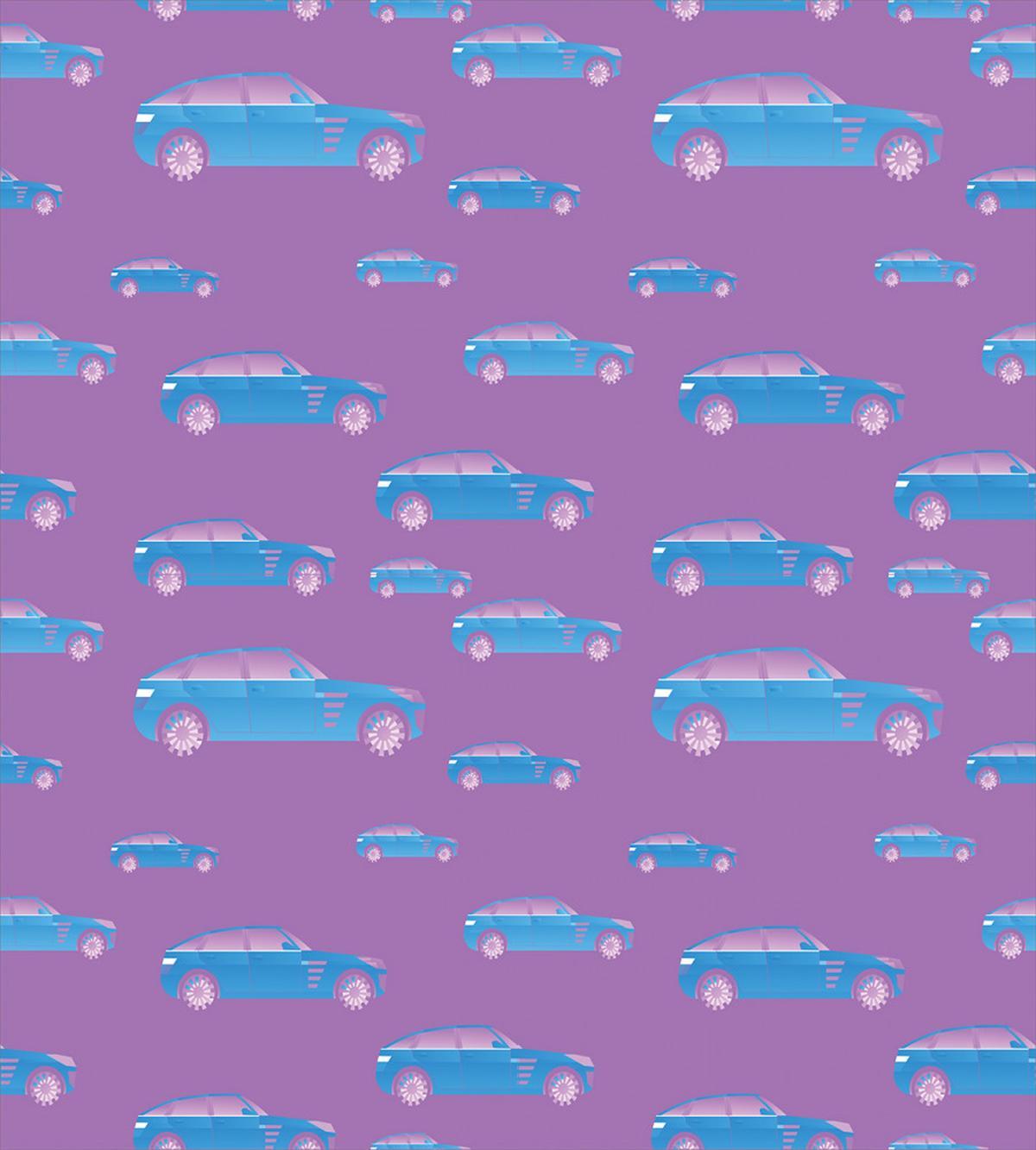 Blue Automobile Sports Car — Pattern