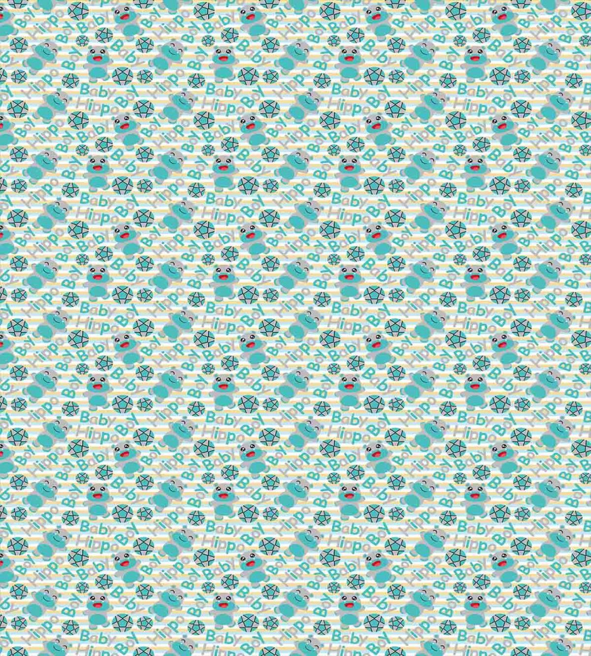 Cartoon Style Hippo Boy — Pattern