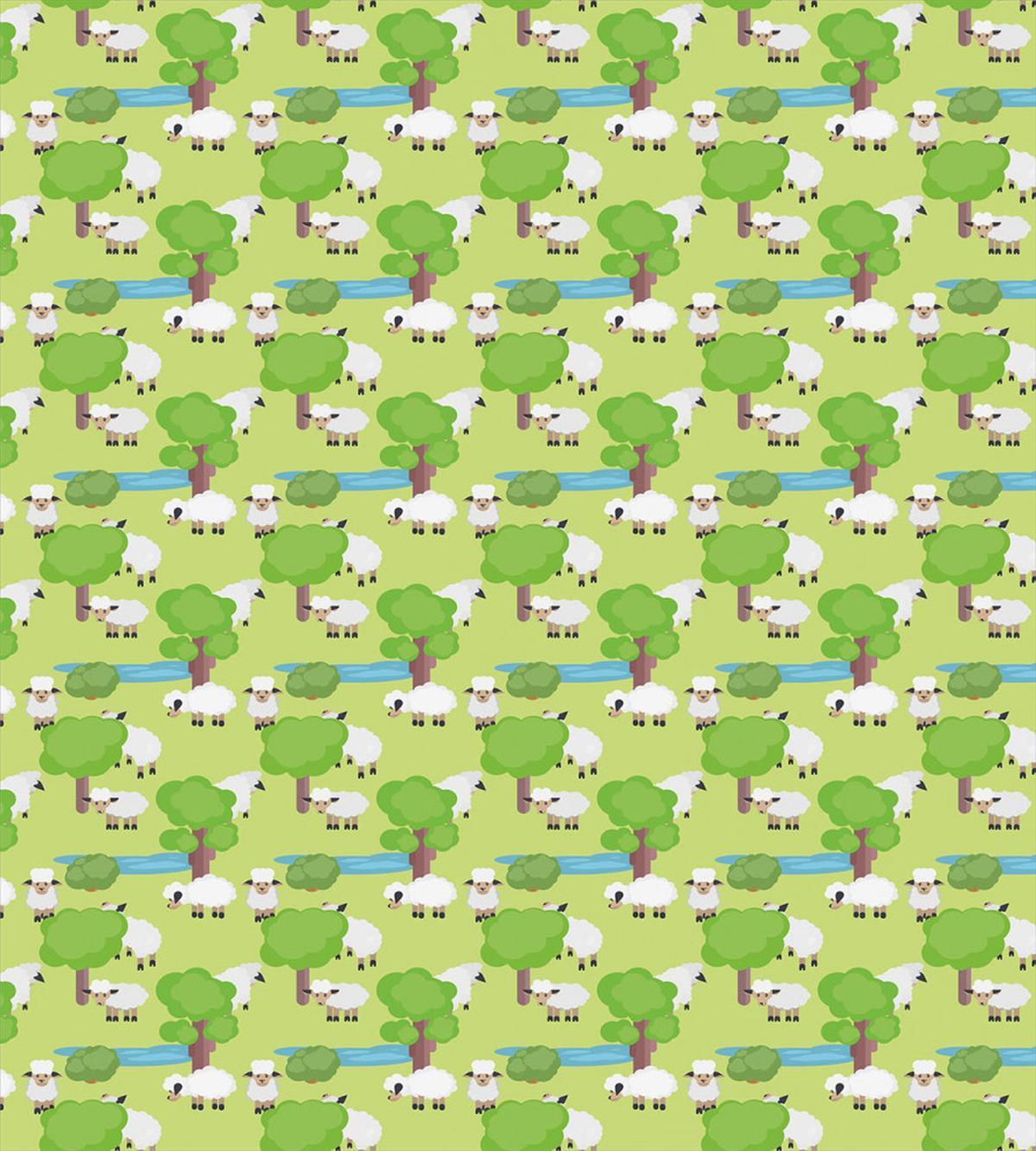Cartoon Sheep in Forest — Pattern