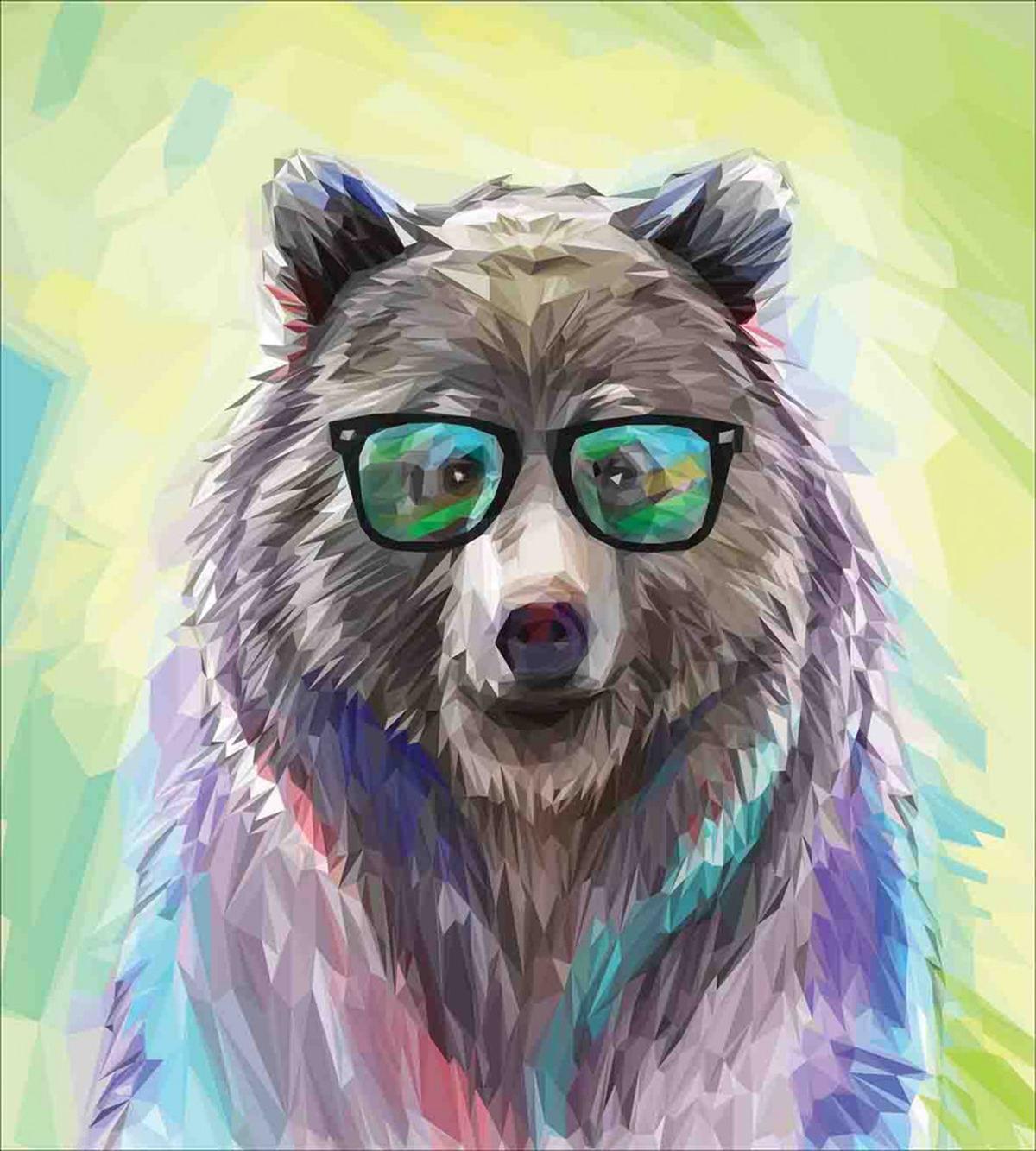 Colored Wild Bear Art — Pattern