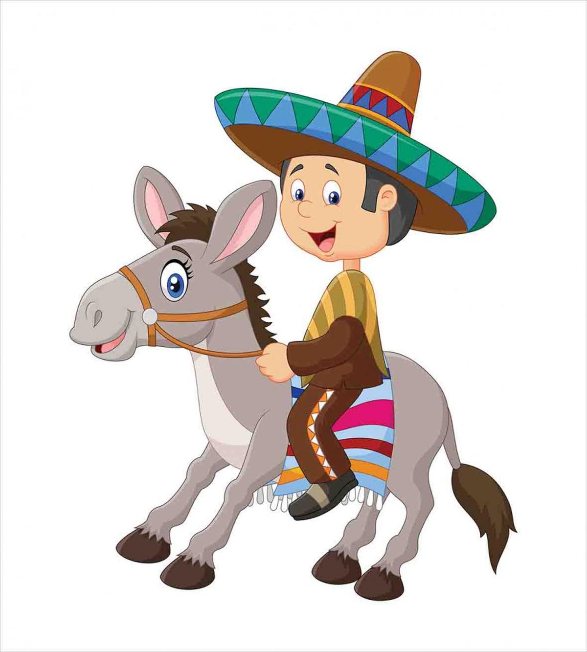 Mexican Man with Sombrero — Pattern