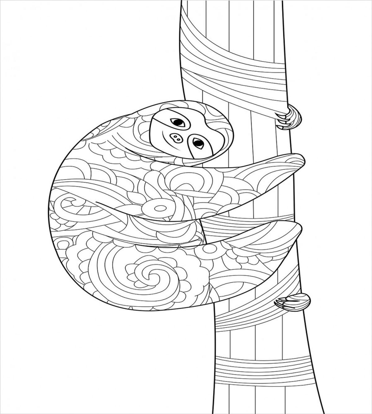 Sloth Outline Ornaments — Pattern