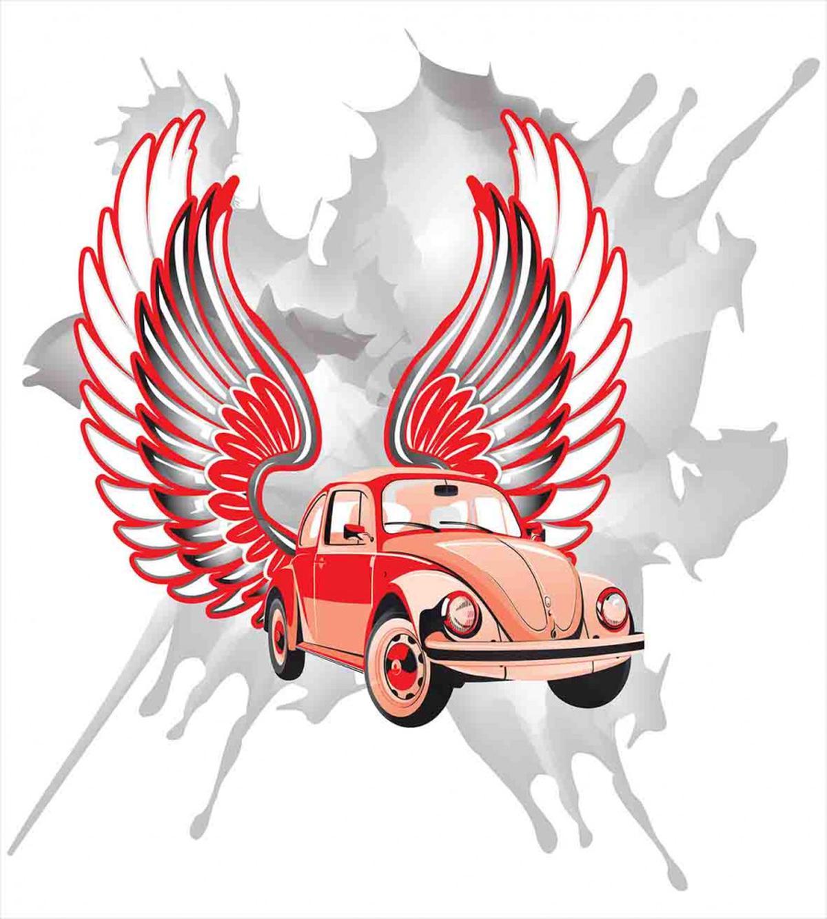 Vintage Car with Wings — Pattern