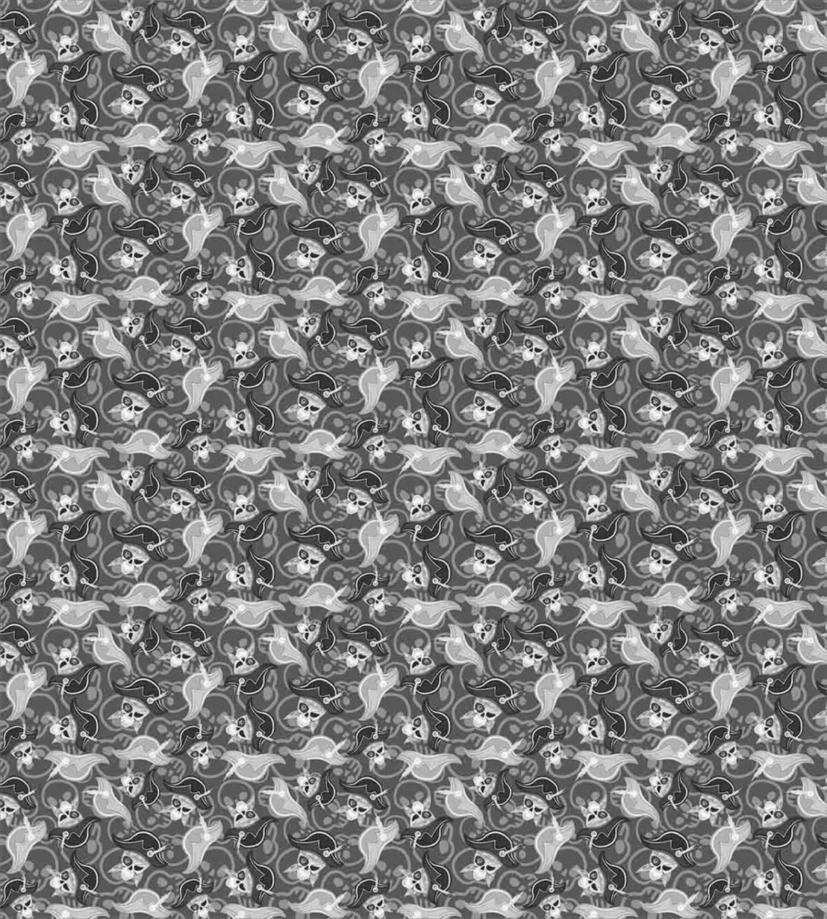 Greyscale Skulls Doodle — Pattern