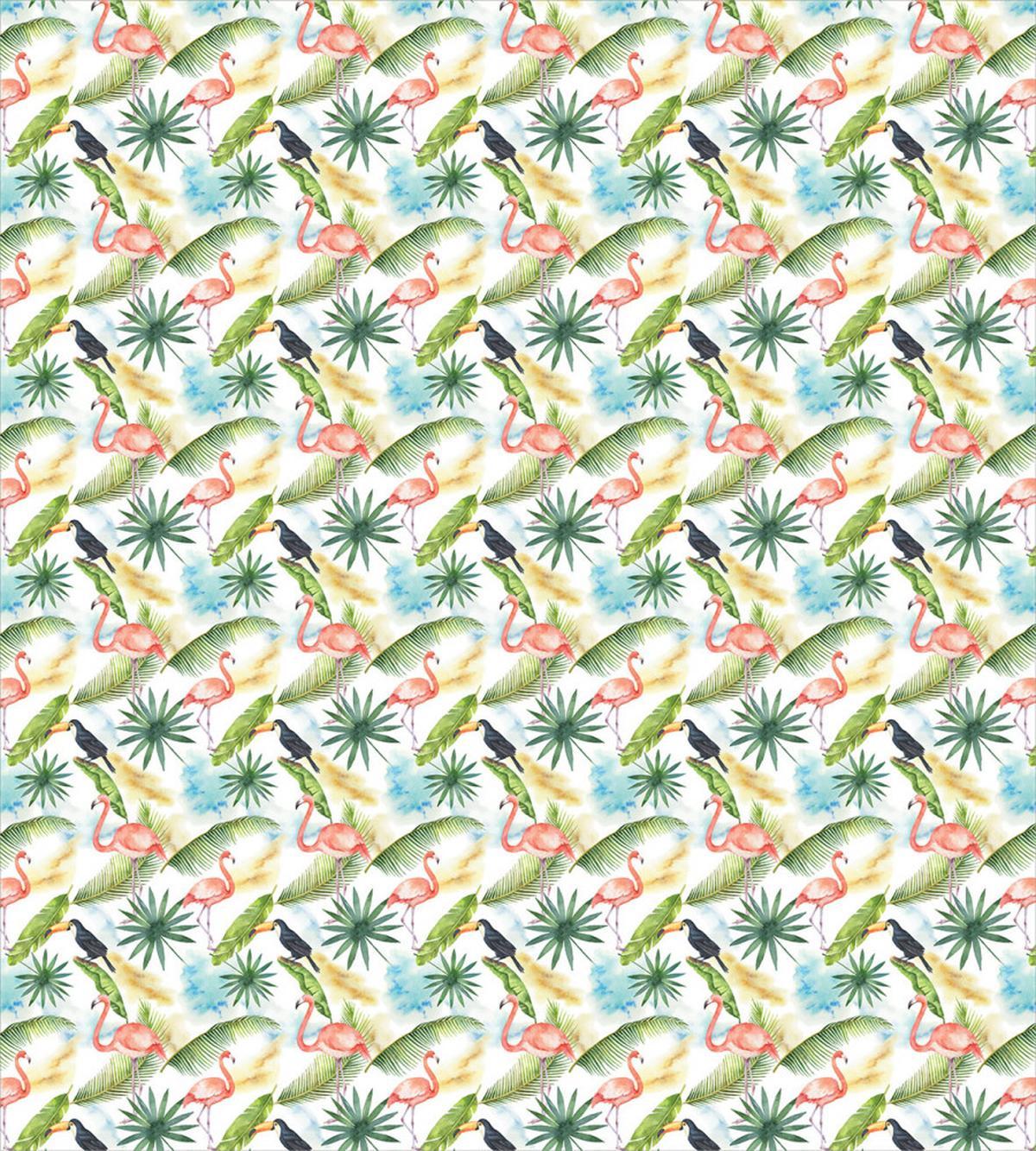 Watercolor Toucan Flamingo — Pattern