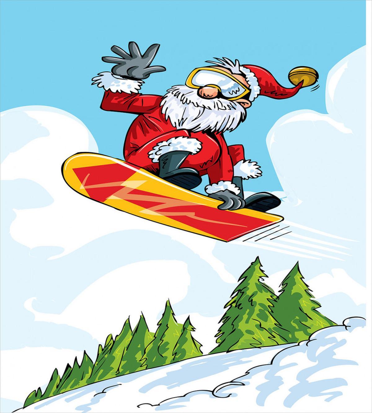 Jump on Snowboard Pines — Pattern