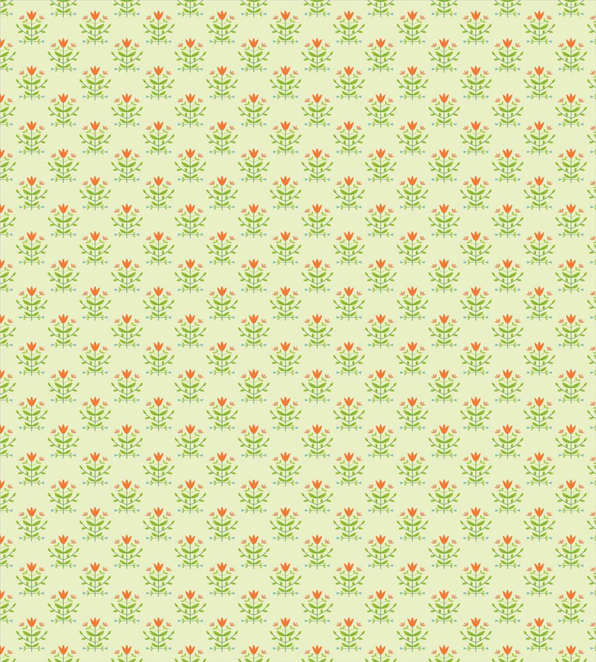 Orange Flower Green Leaf — Pattern