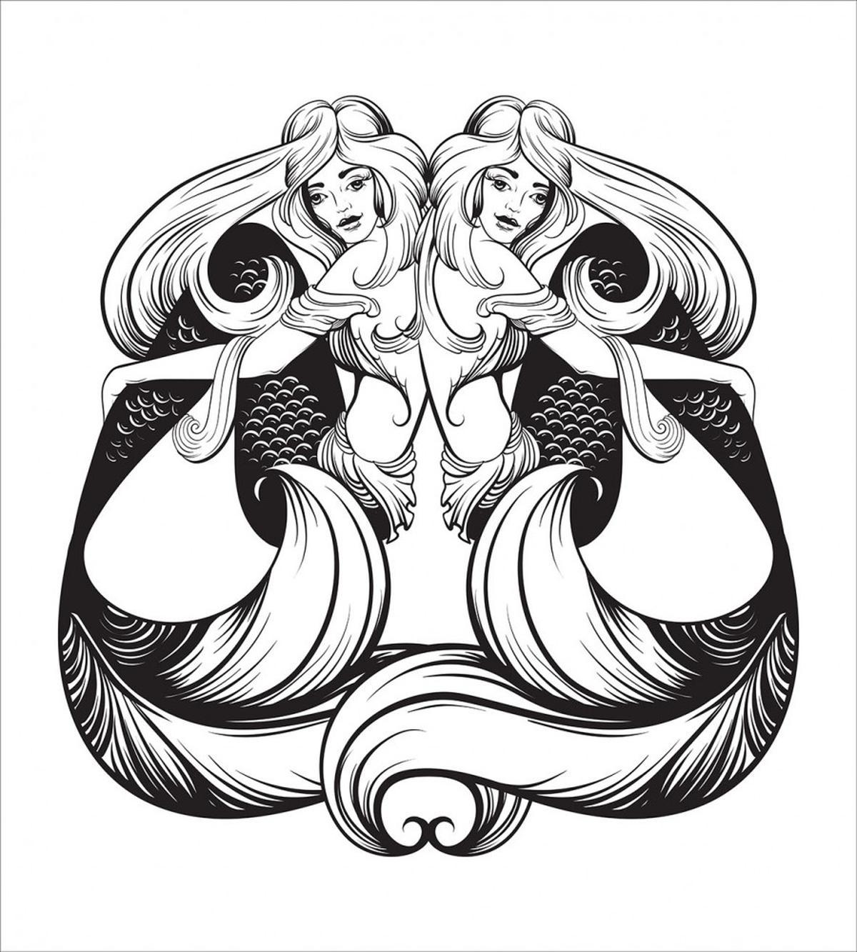 Mermaids Sketch — Pattern
