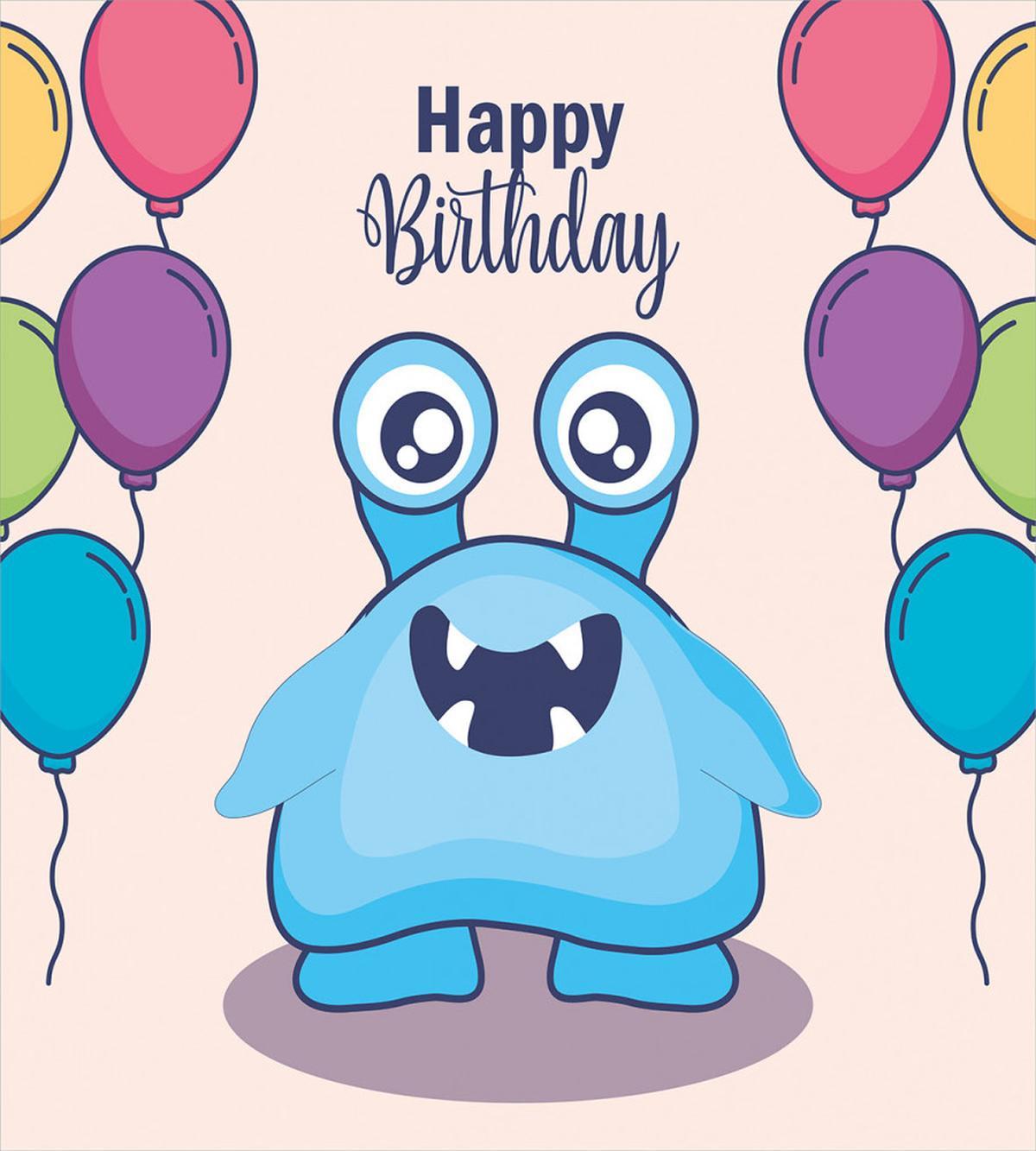 Happy Birthday Fun Monster — Pattern