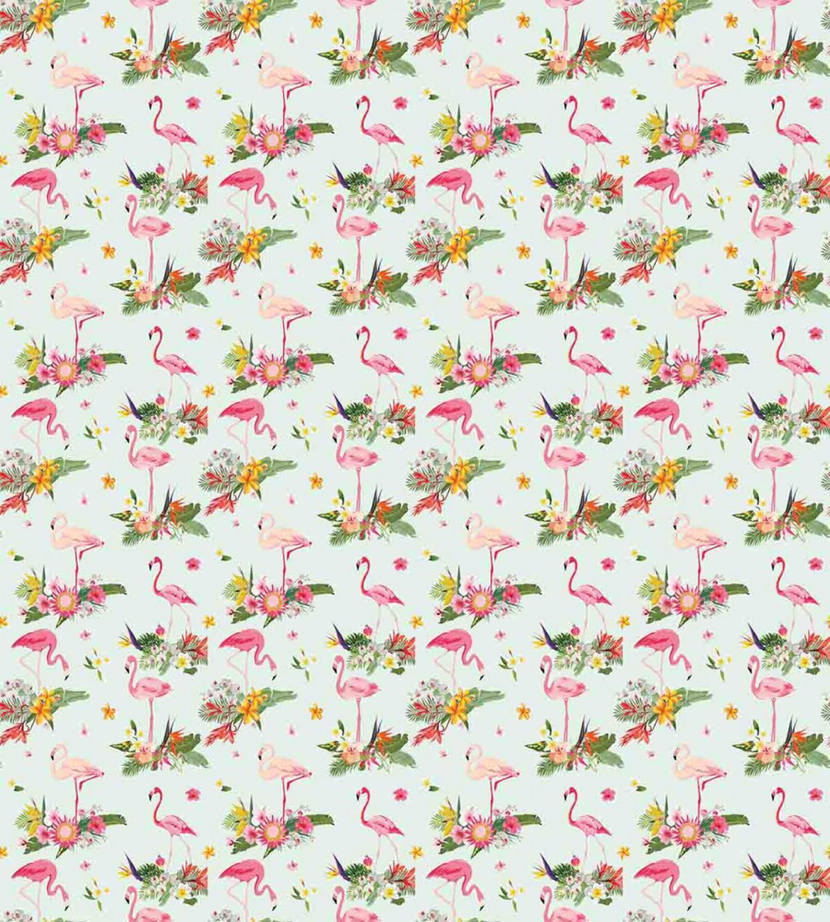 Exotic Flamingo Foliage Art — Pattern