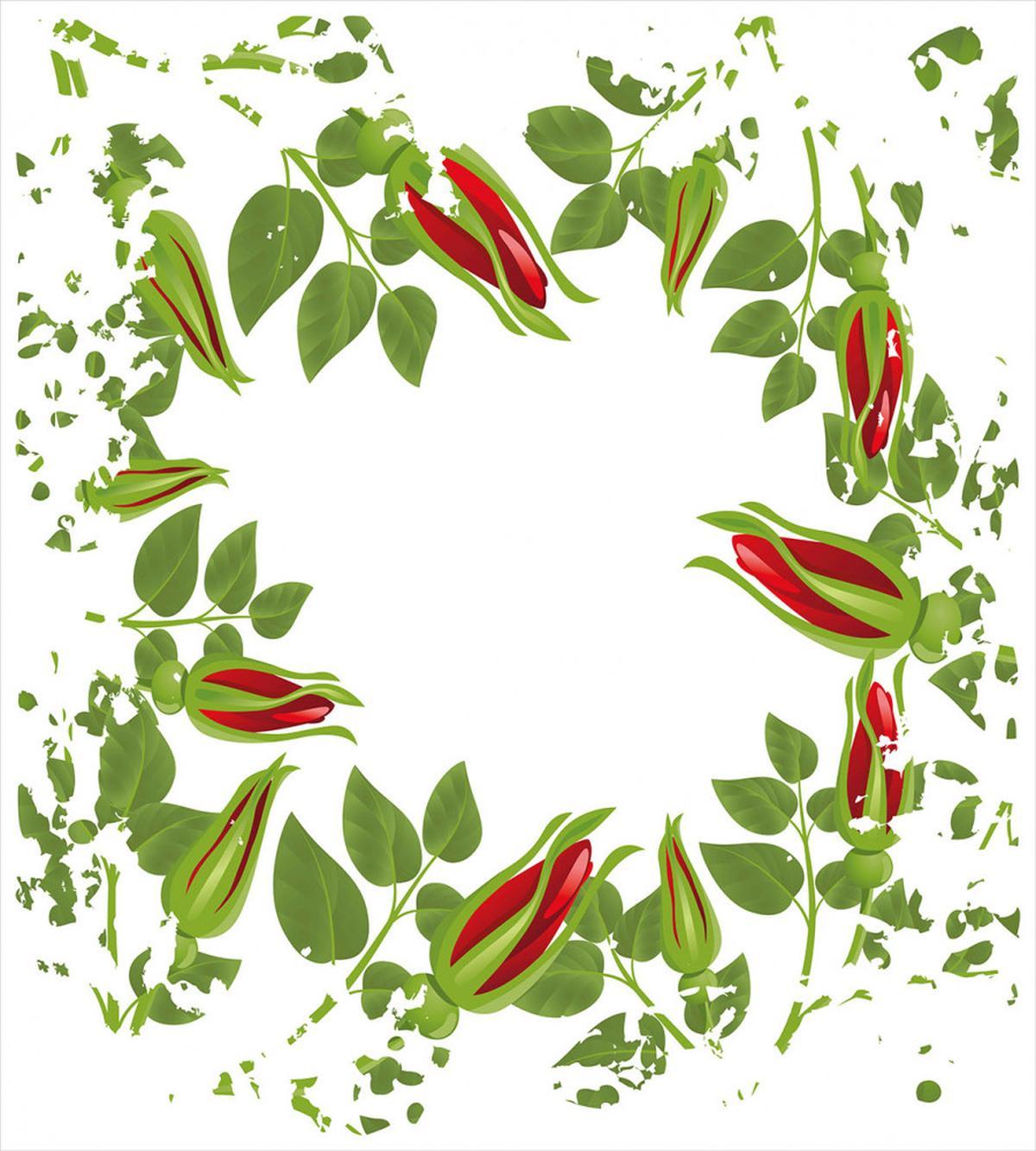 Grunge Leaves Red Roses — Pattern
