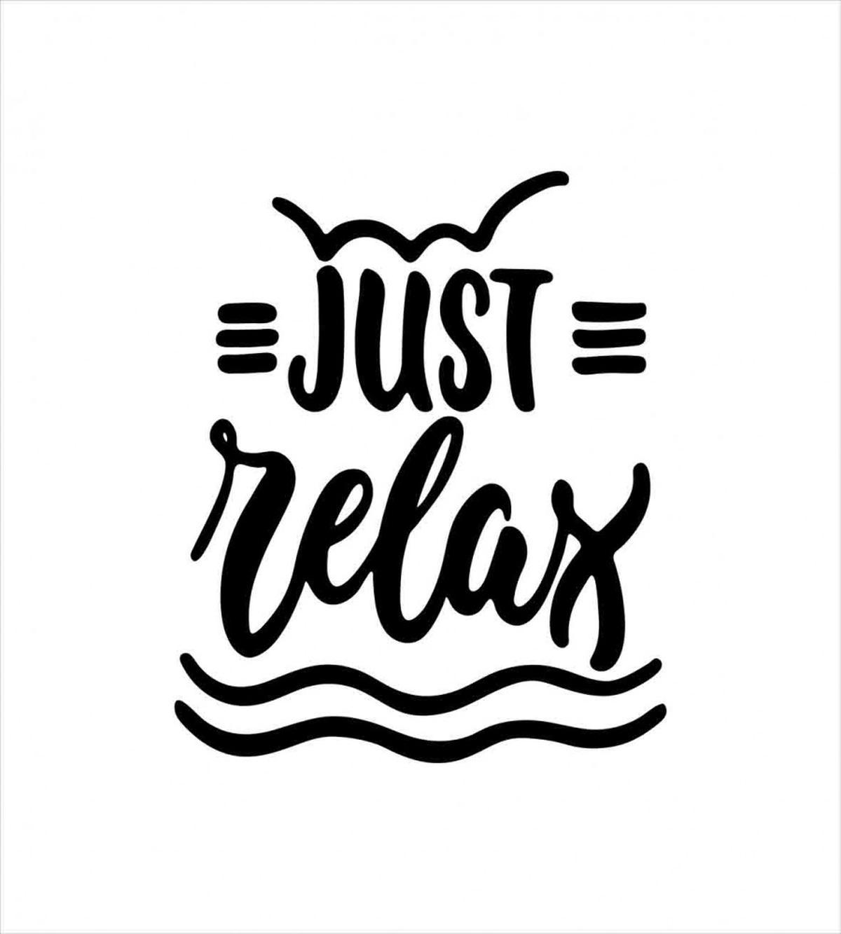 Calligraphic Just Relax Text — Pattern