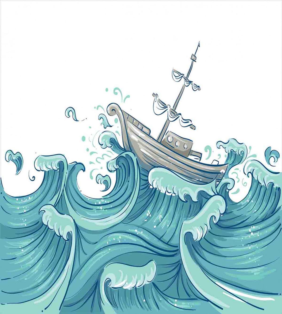 Ship and Ocean Waves — Pattern