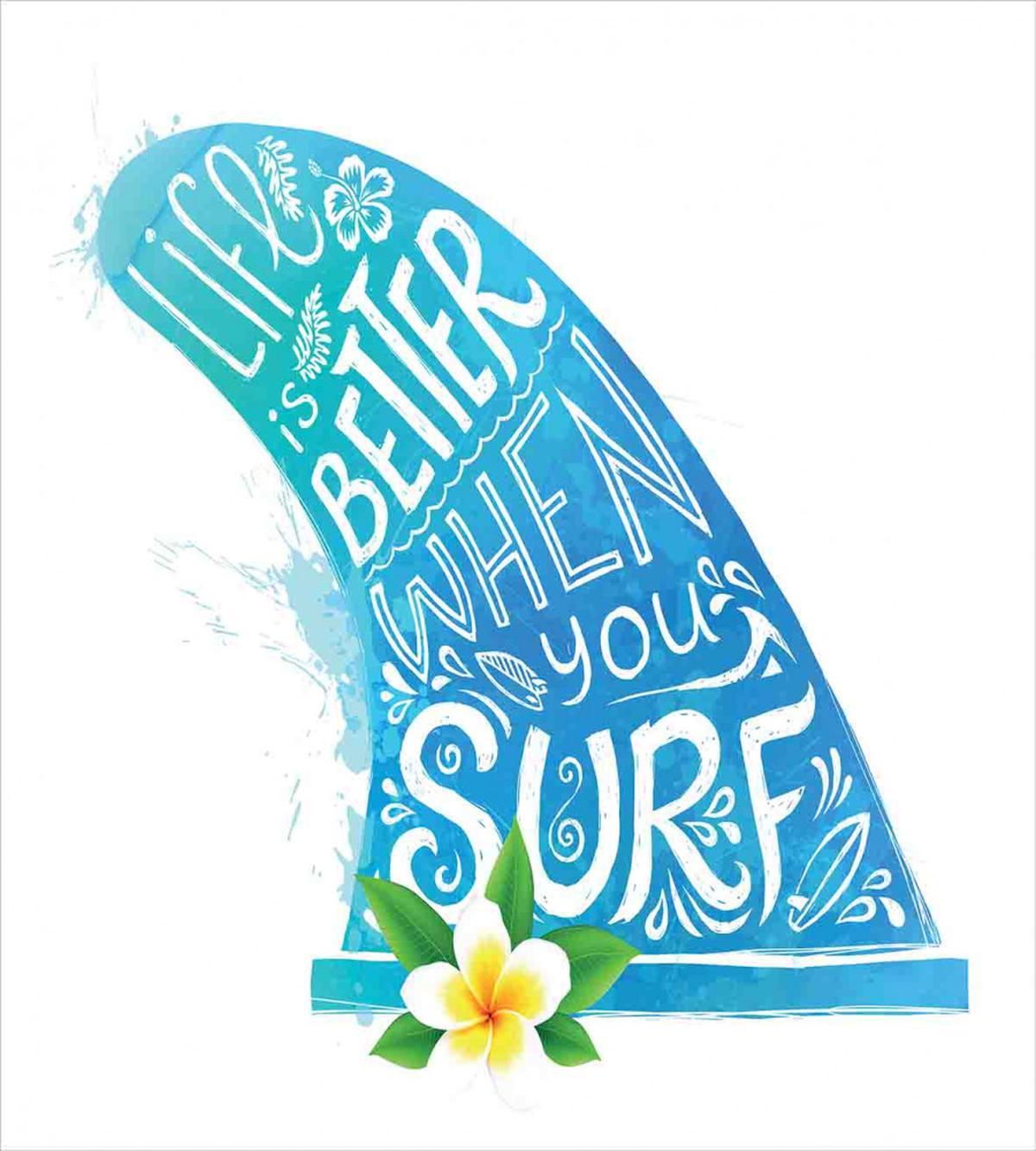 Wave with Bali Flower — Pattern