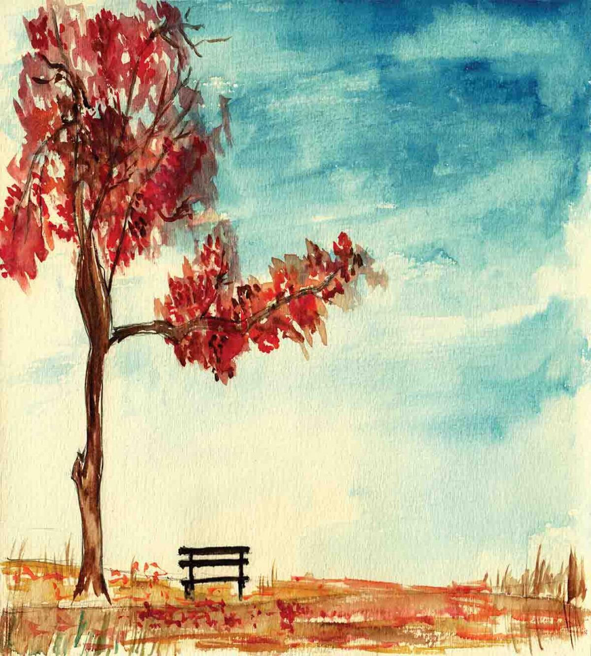 Watercolor Artwork Bench — Pattern