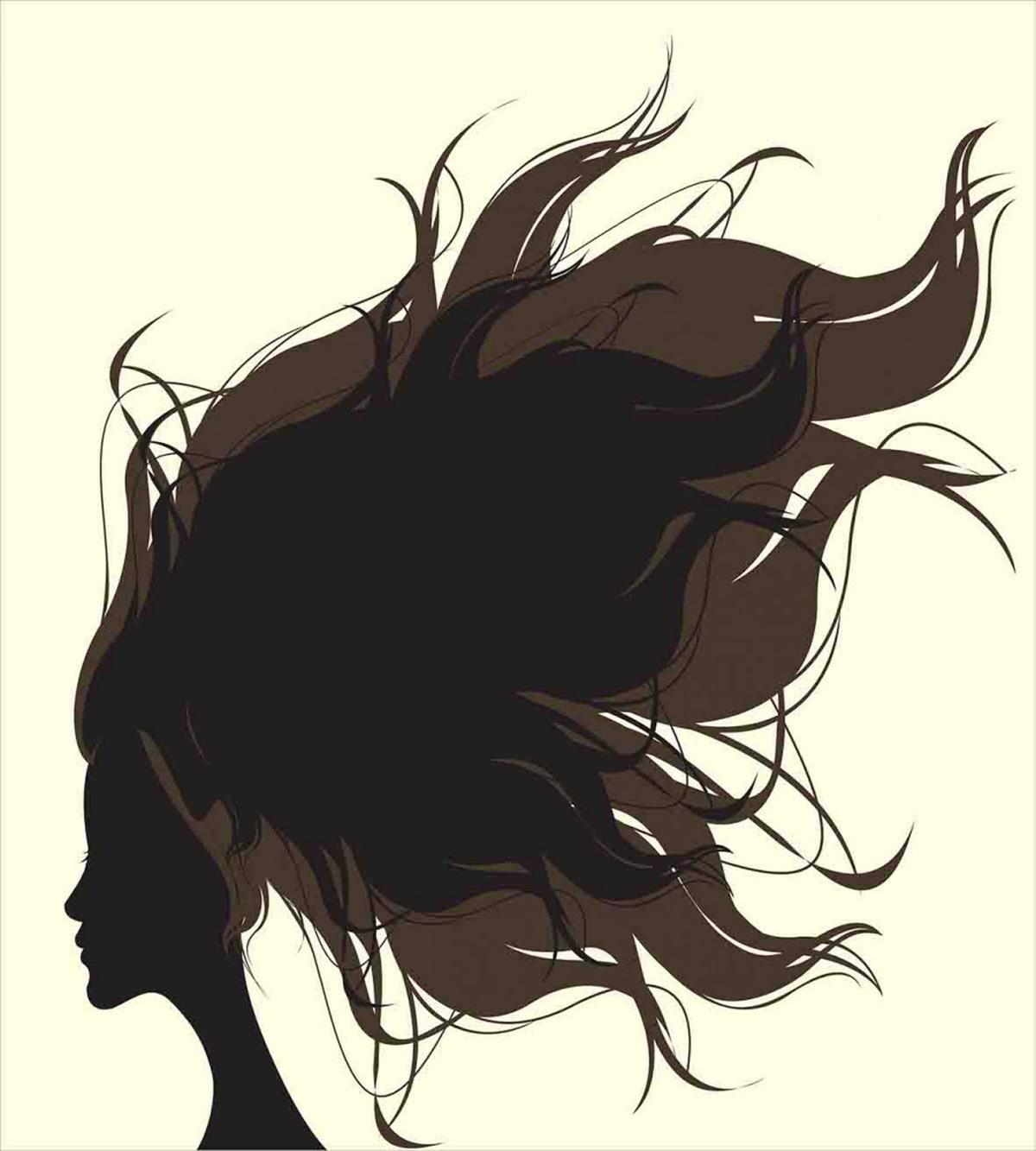 Fuzzy Hair Silhouette — Pattern