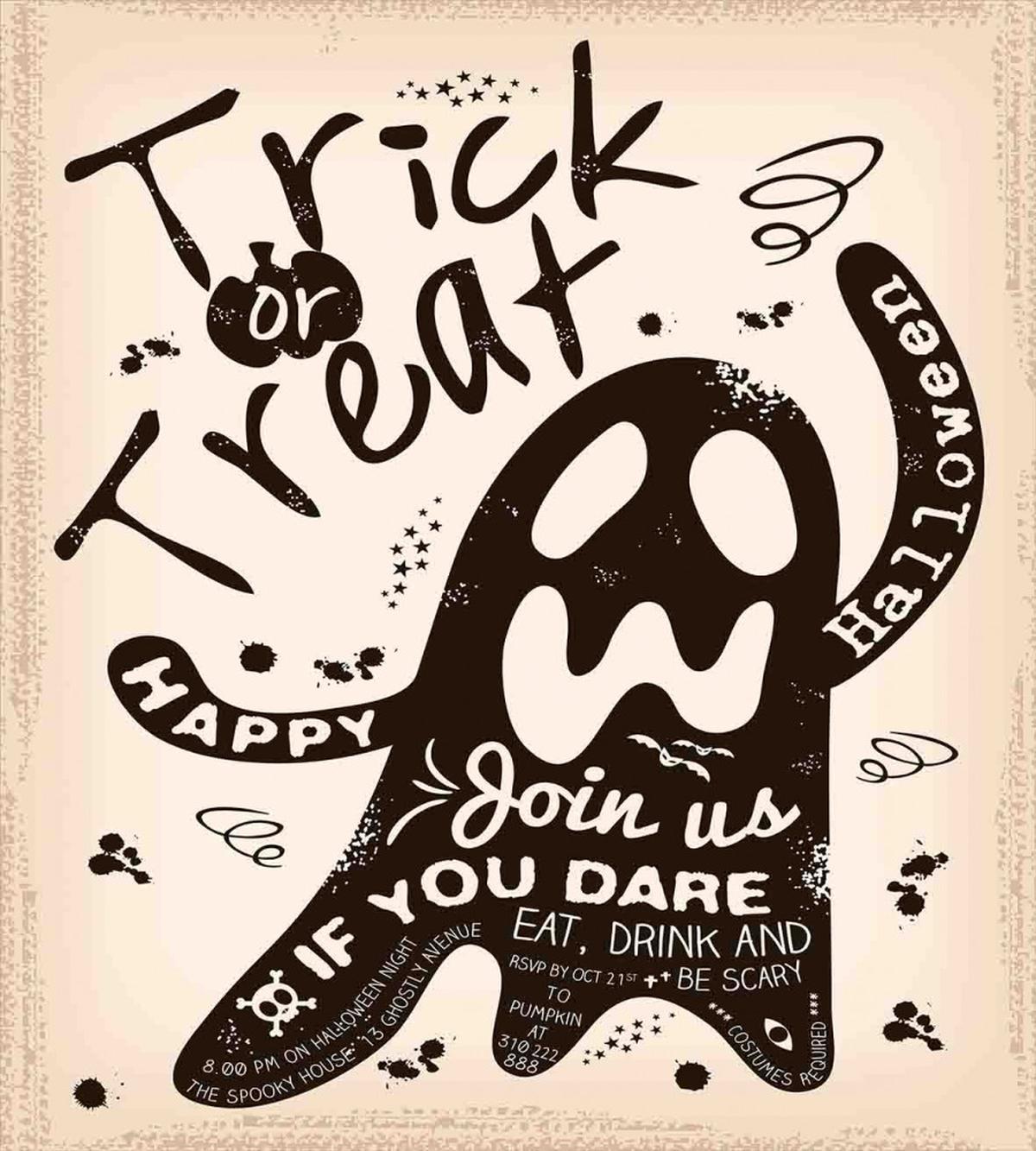 Halloween Trick Treat Grunge — Pattern