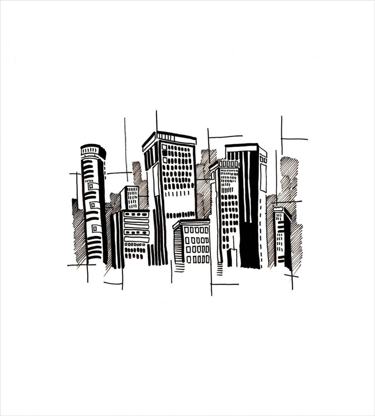 Monochrome City Building — Pattern