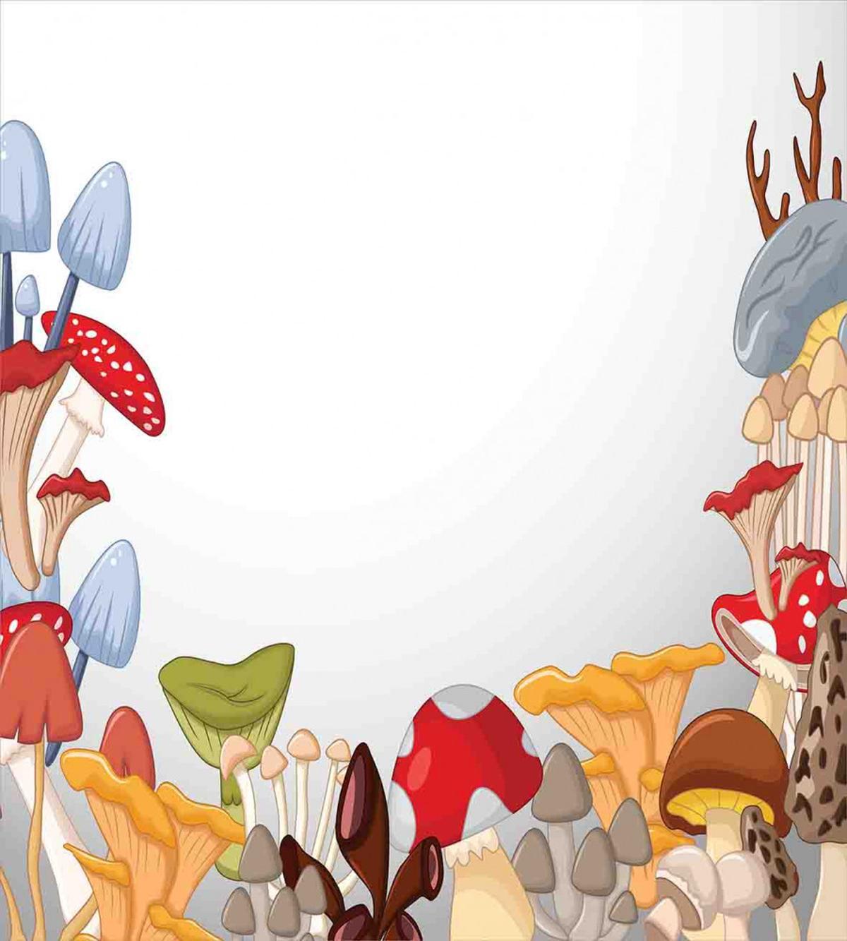 Wild Mushrooms Cartoon — Pattern