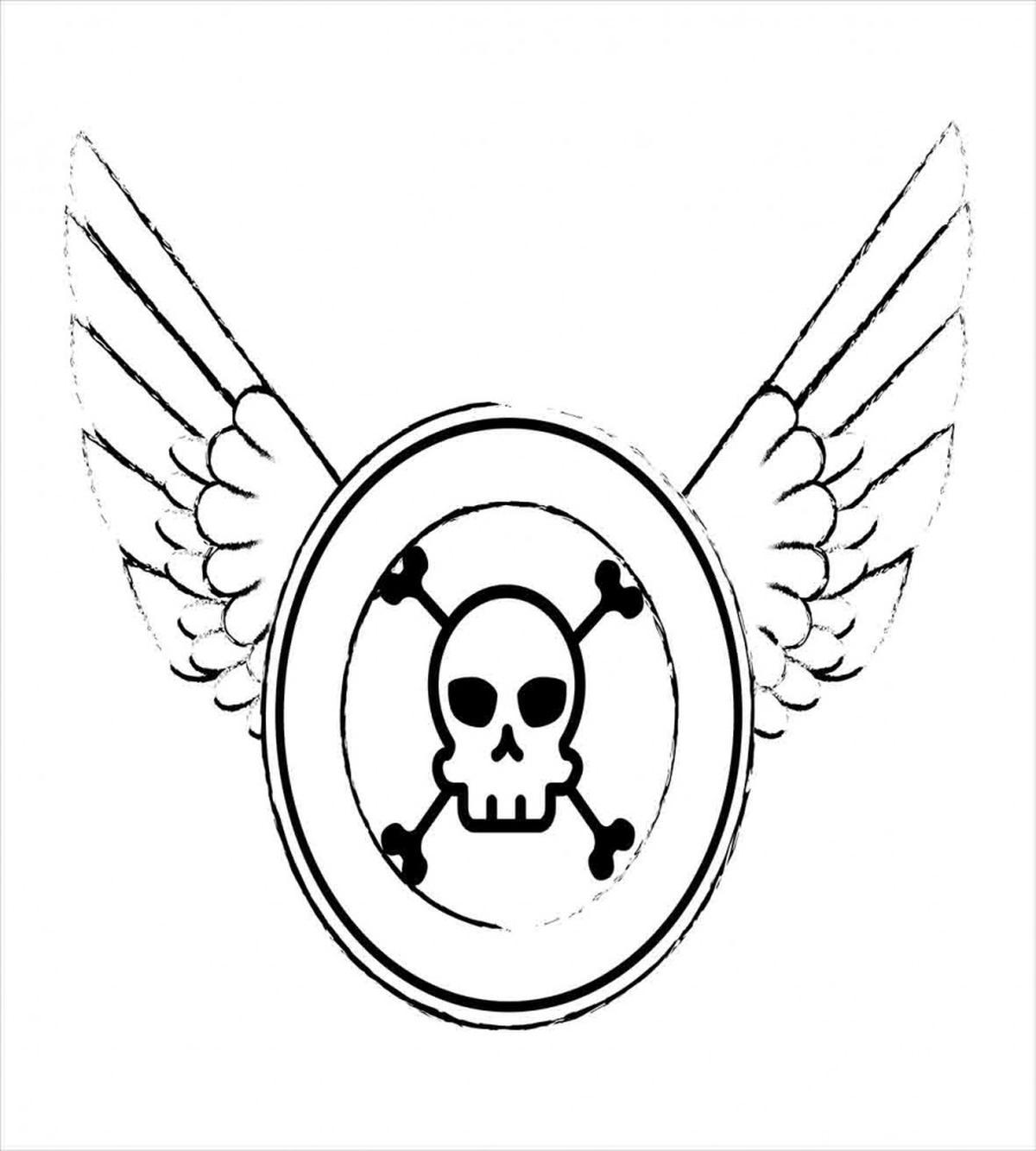 Grungy Stamp with Wings — Pattern