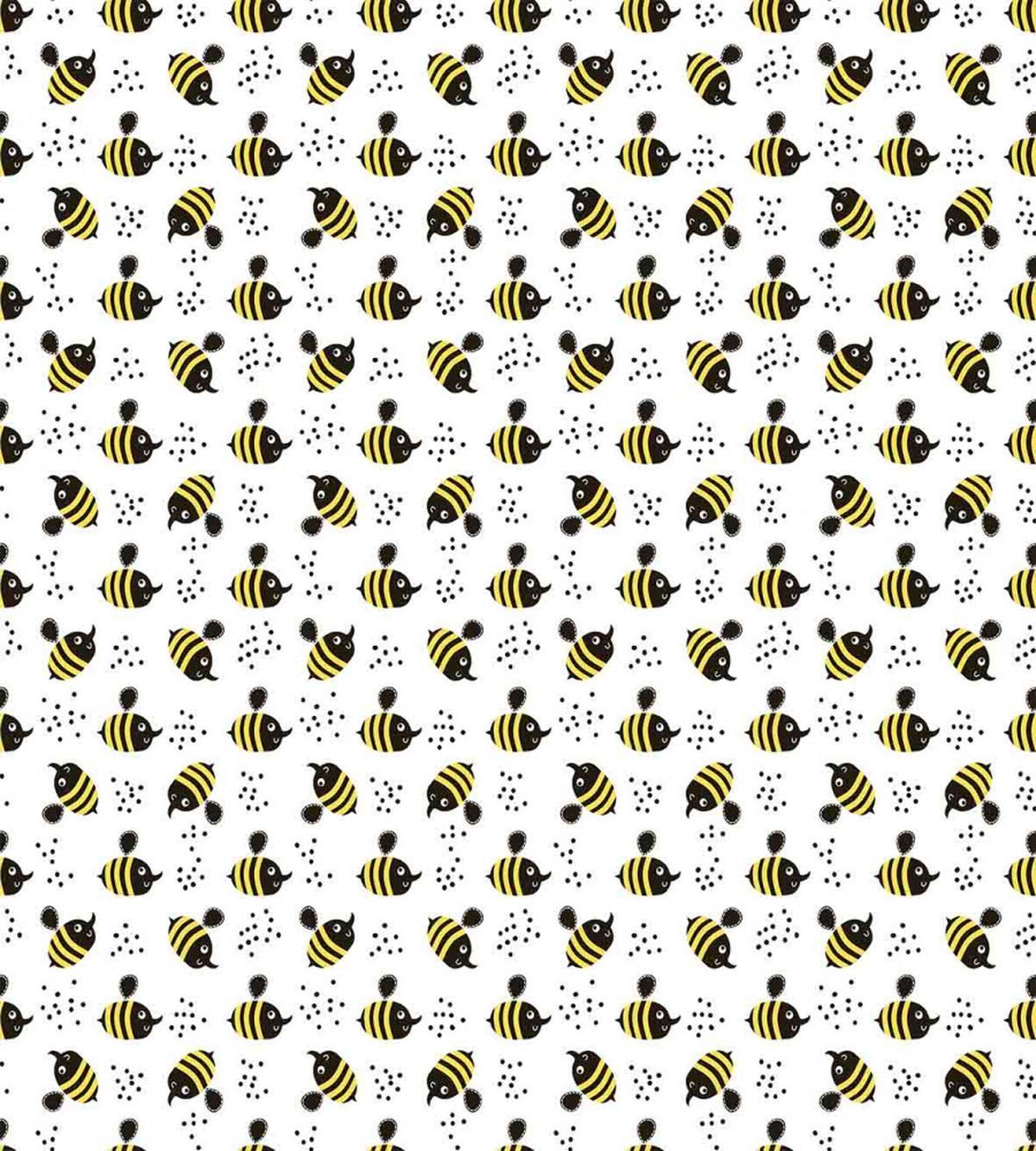 Honey Bees Childish Cartoon — Pattern