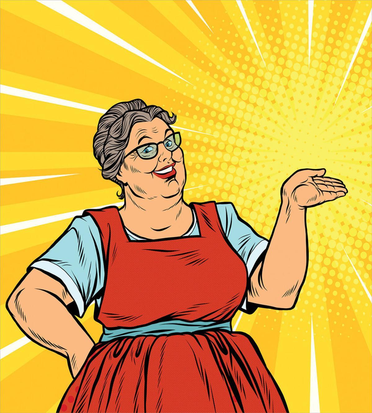 Grandma and Sunburst Effect — Pattern