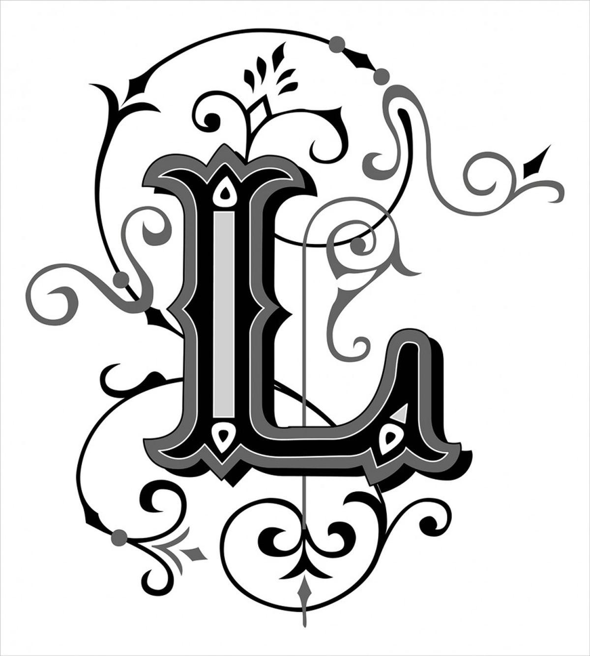 Ornate Capital L Art — Pattern
