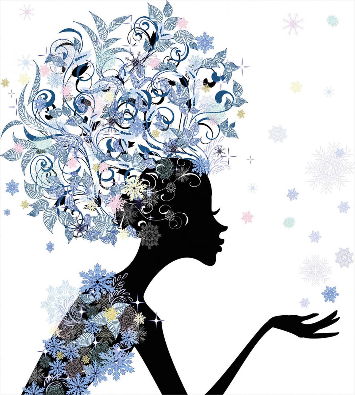 Flower Haired Snowflakes — Pattern