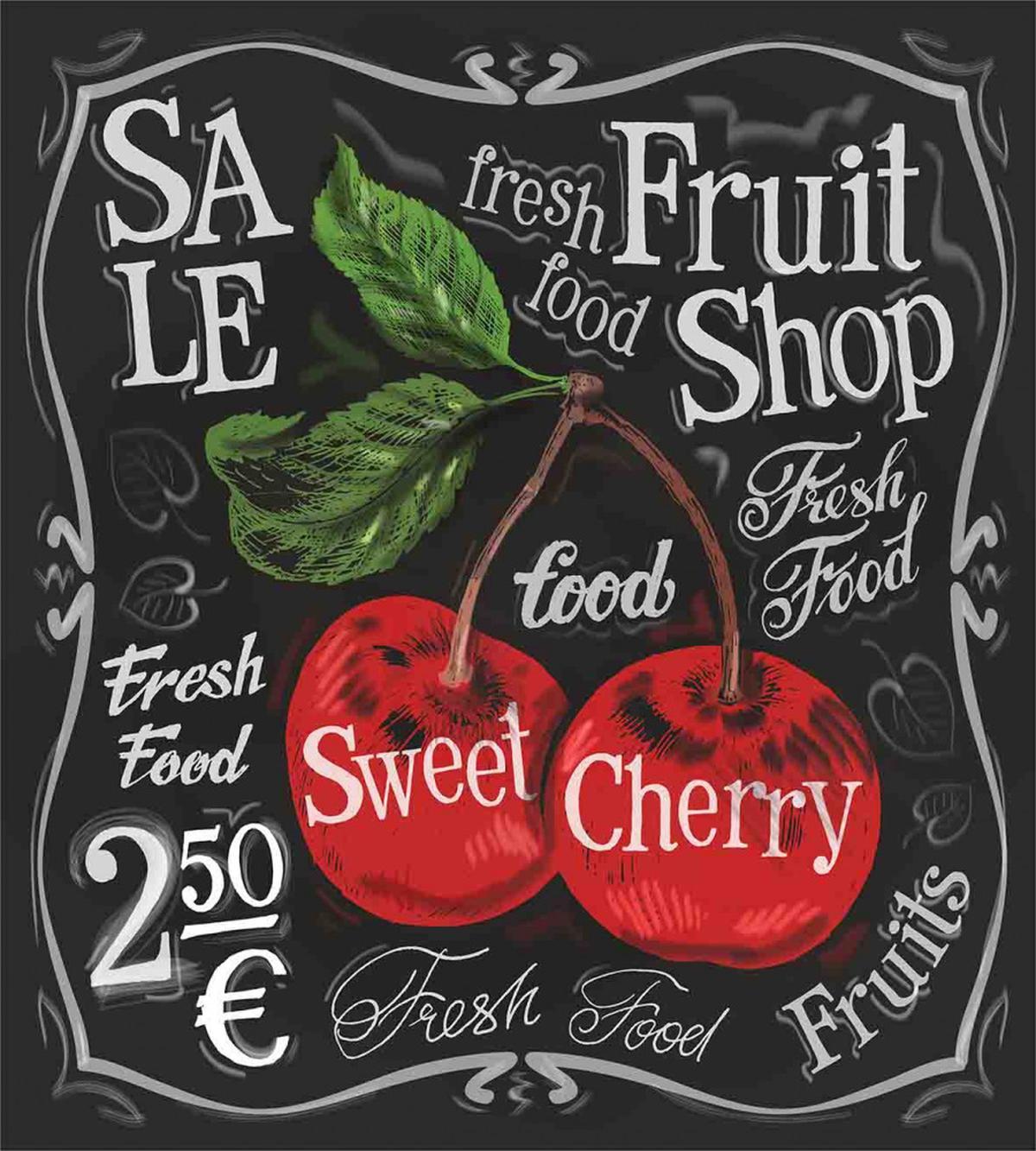 Sketch Style Ripe Cherry — Pattern