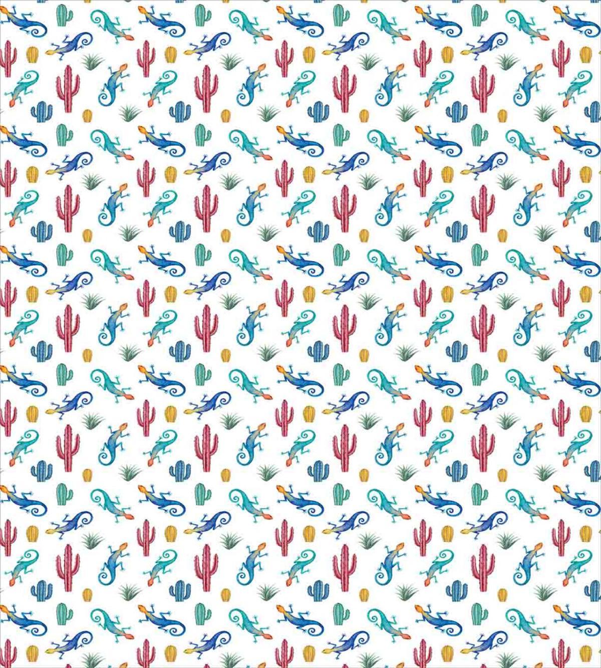 Lizards Cactuses Pattern — Pattern