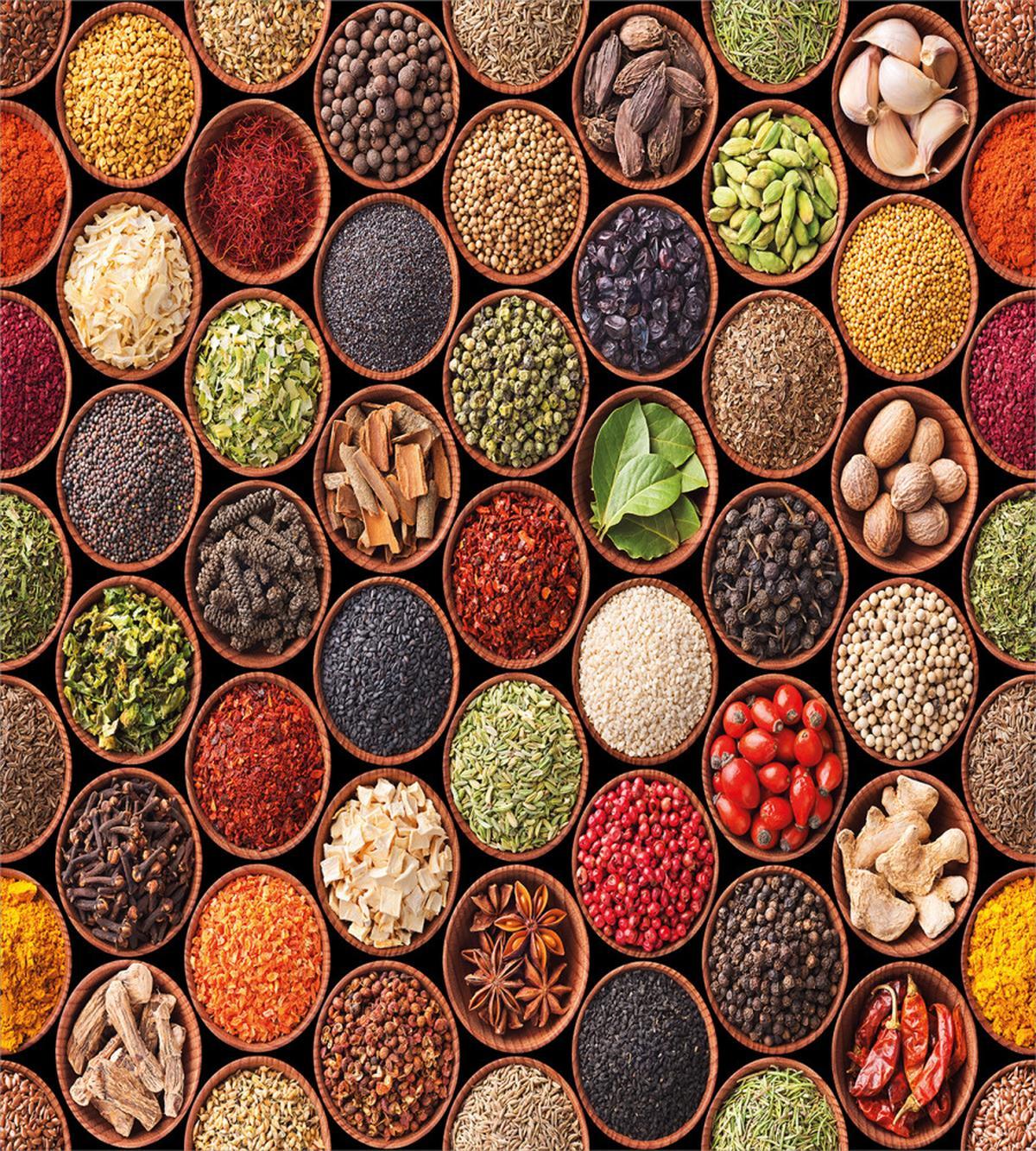 Colorful Herbs Spices — Pattern