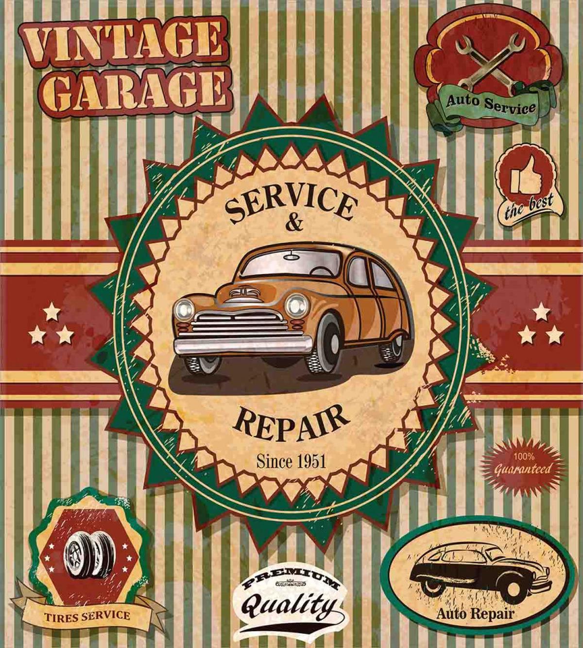 Old Sixties Car Pop Art — Pattern