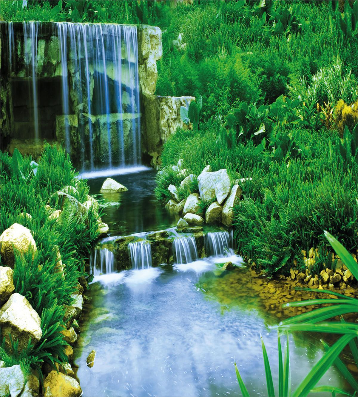 Waterfall Rocks Forest — Pattern
