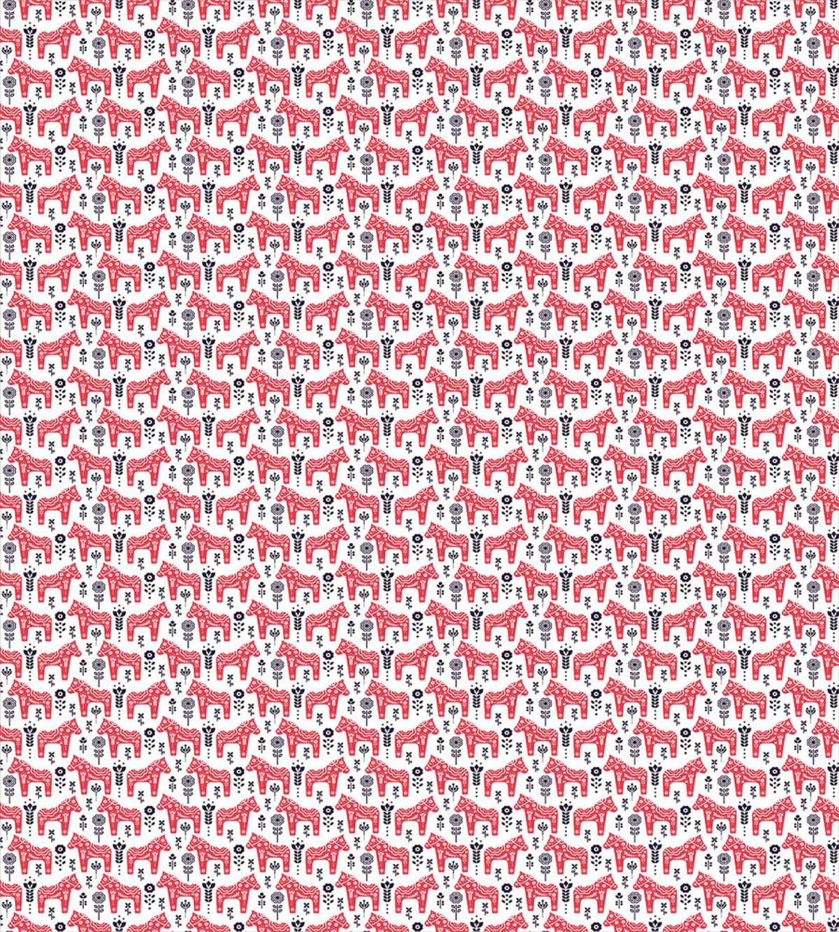 Folk Dala Horse with Flowers — Pattern