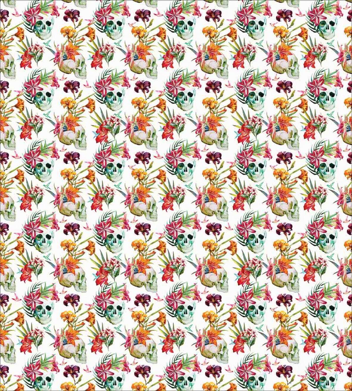 Lilies Blossoms Skull — Pattern